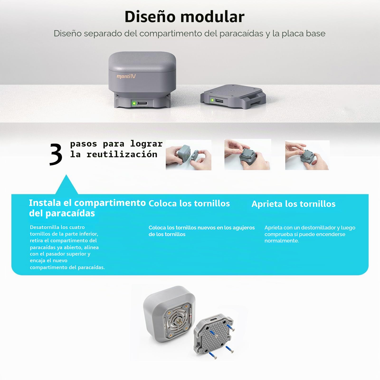 Drone paracaídas para DJI Mavic 4 Pro, 2025 mejorado de 4ª generación Manti 4 UAV, protección de seguridad de vuelo Matrice 4/Mavic 4 Pro/3 Pro/Air 3/Phantom 3/4 Accesorios