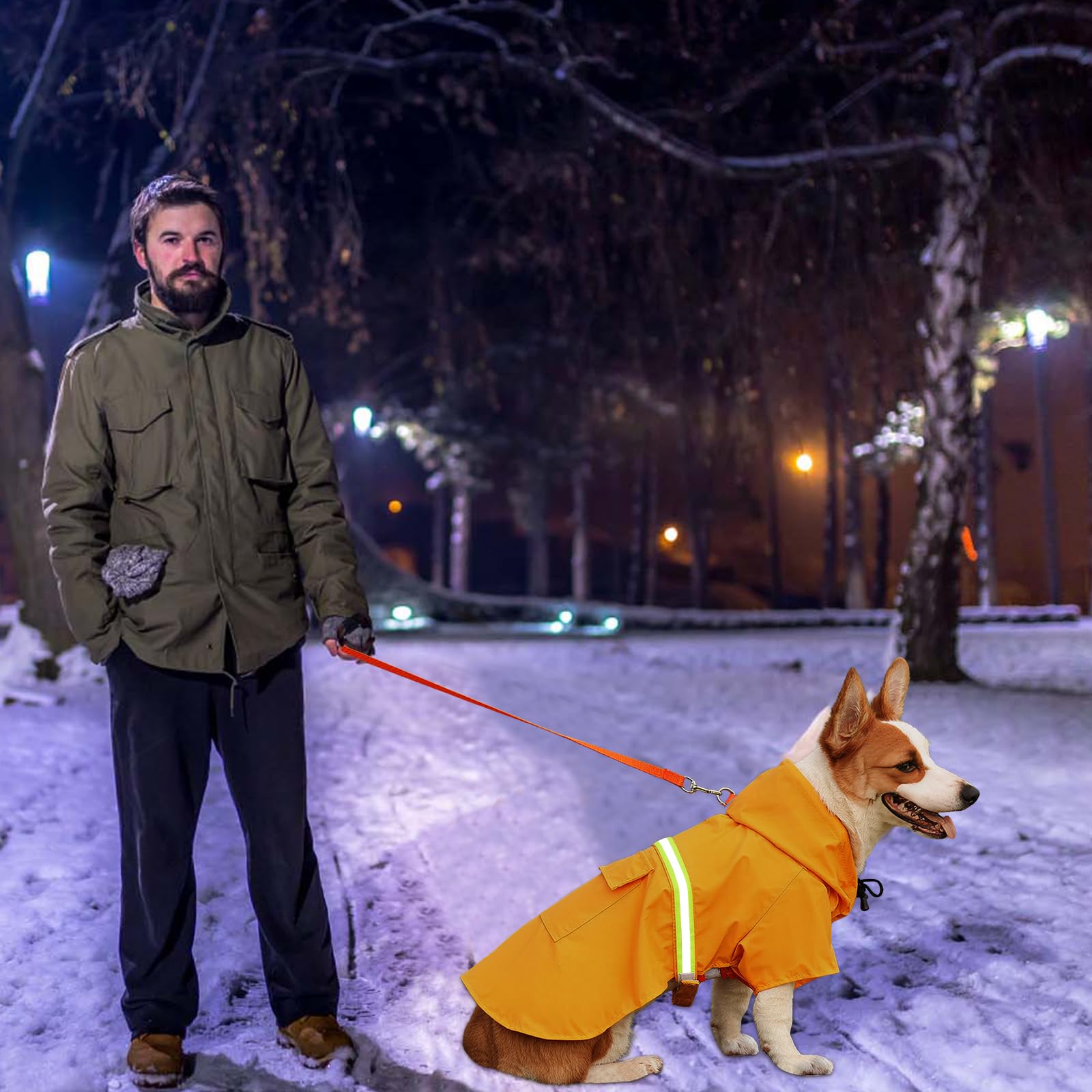 Amexo Impermeabile per Cani con Strisce Riflettenti Giacca da Pioggia Impermeabile per Cane con Regolabile Cappuccio Poncho Ultraleggero per Cani di Taglia Piccola Medio e Grande (XXL)