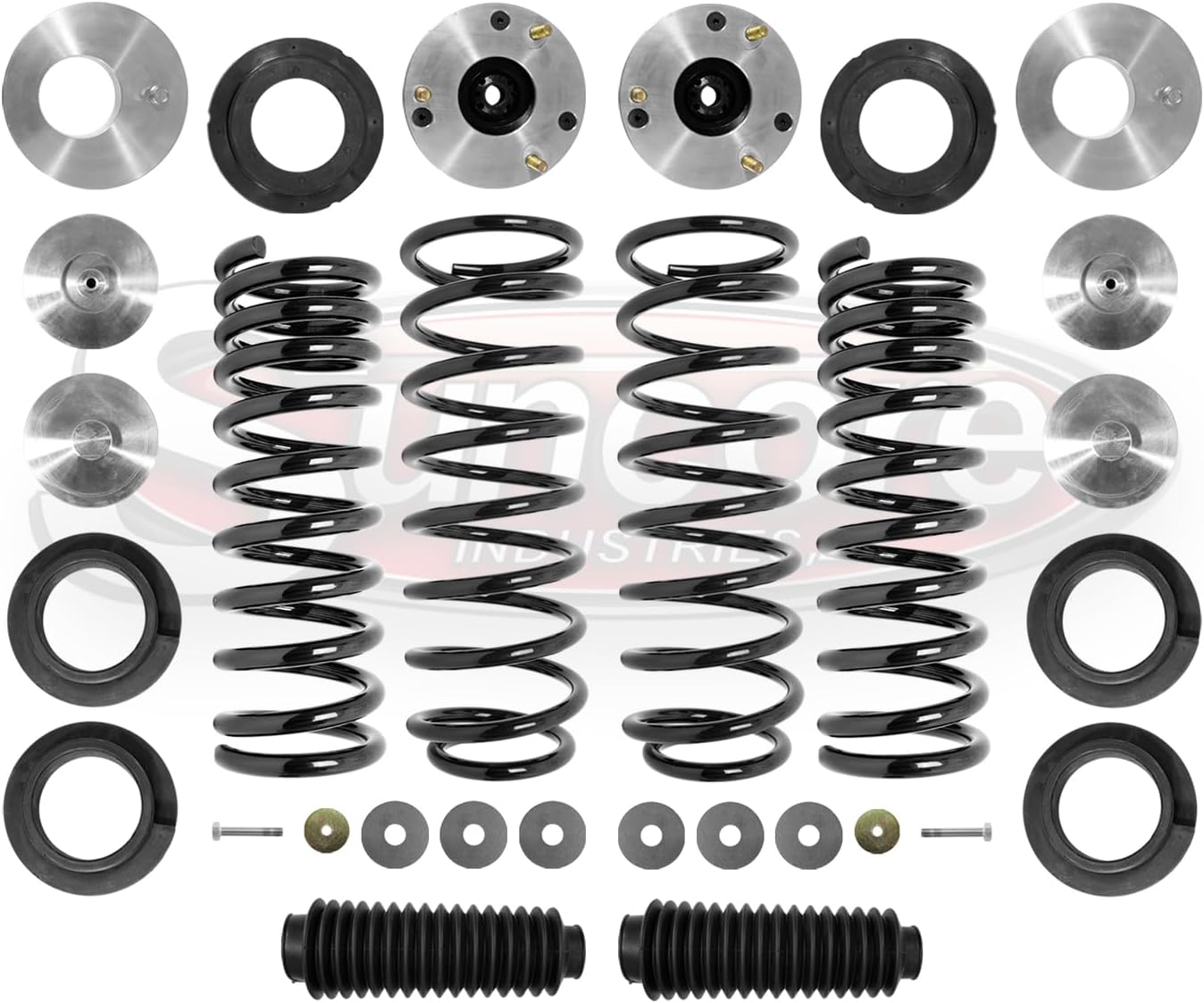 SUNCORE - Front & Rear Air Suspension to Coil Springs Conversion Kit Replacement for 2003-2012 Land Rover Range Rover