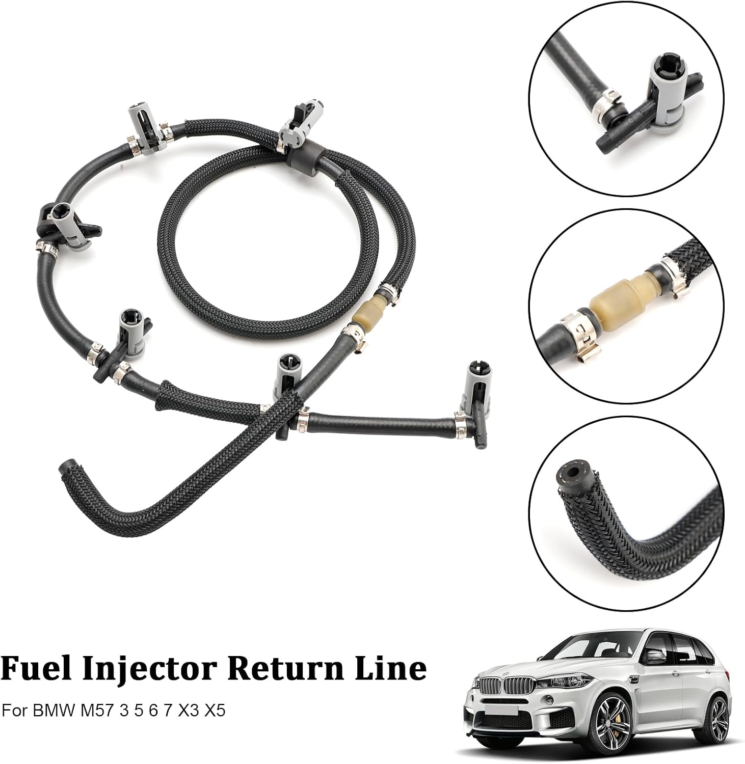 Fuel Return Line Hose Pipe Injector Hose Leak Line Fit For BMW 3 5 6 7 X2 X3 X5 X6 13537792870, 13537799869, 13537799962
