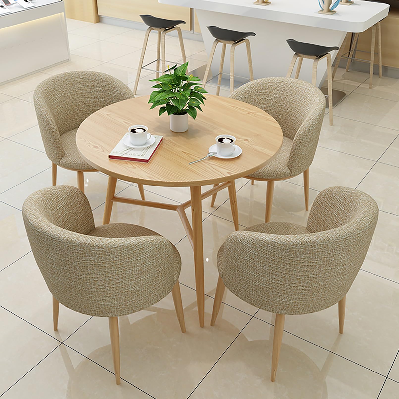 Set composto da tavolo da pranzo e 4 sedie, set versatile per cucina, piccolo ufficio, club, area caffè, sala reception.