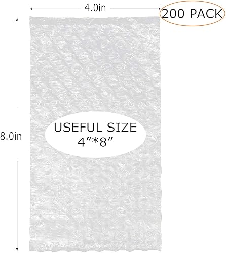 Miniatura 8 de Paquete de 200 bolsas de cojín de burbujas de 4 x 6 pulgadas para envío, pequeñas bolsas transparentes de burbujas de doble pared para