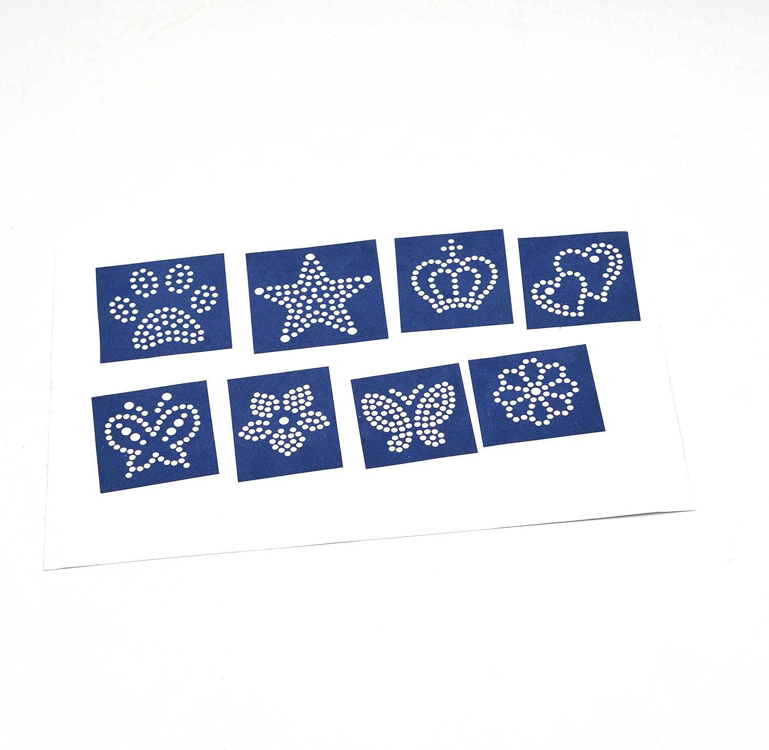 GLOCTO Sticky Flock Rhinestone Template Stencil - 12"x8" with 7 Sheets & Hotfix Rhinestone Tape