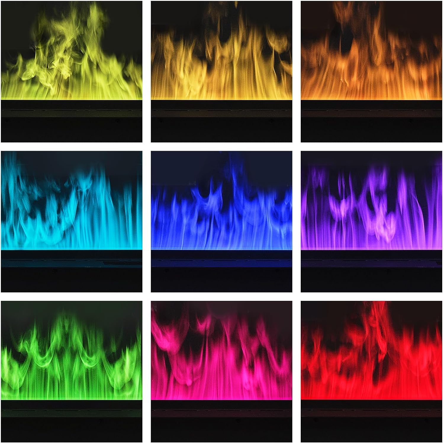 APP RGB Water Vapor Fireplace 3D Electric Fireplace Recessed Multicolour Realistic Atomized Flame,Vapor Fireplace with Remote/App/Touch Control for Timer,Color Adjustment,Dimmable,59.06