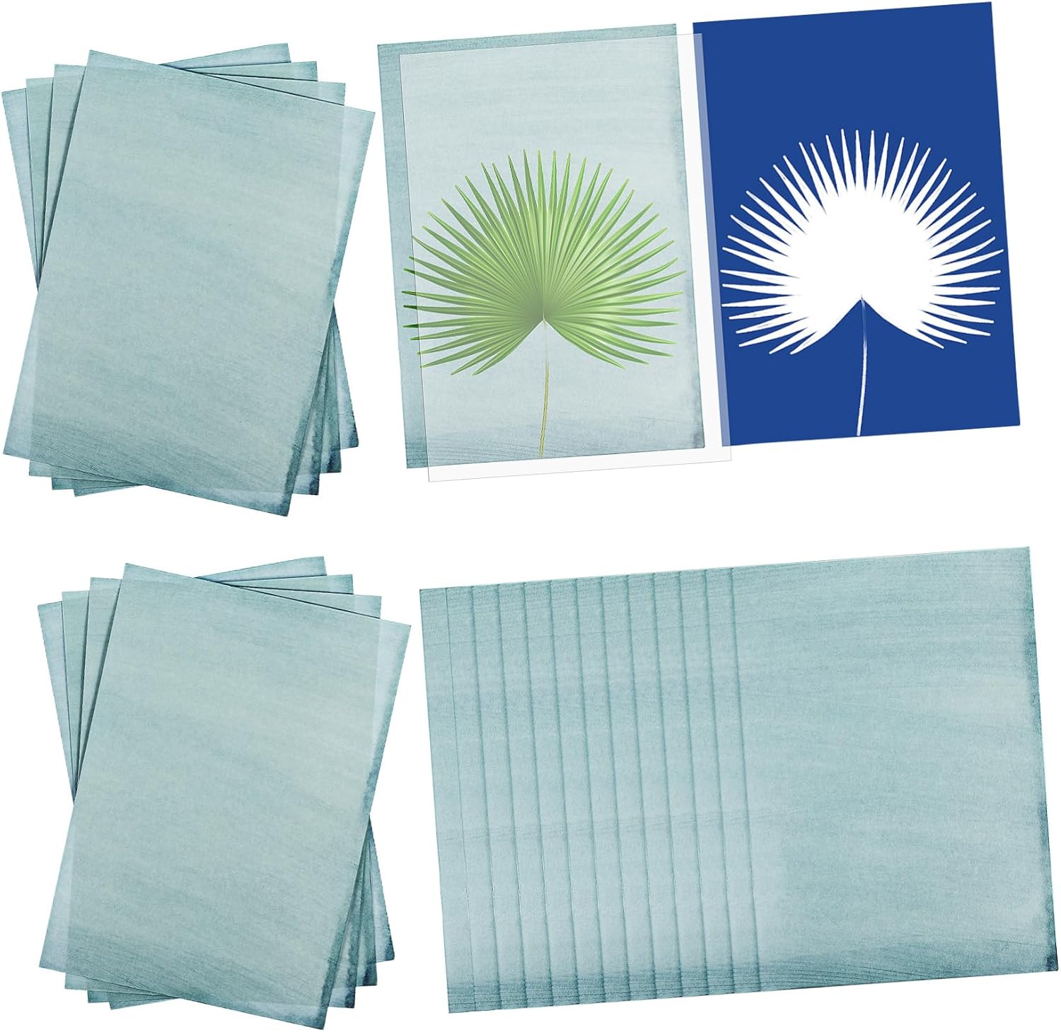 A5 Cyanotype Paper 32 Sheets Sun Activated Printing Paper for DIY Art
