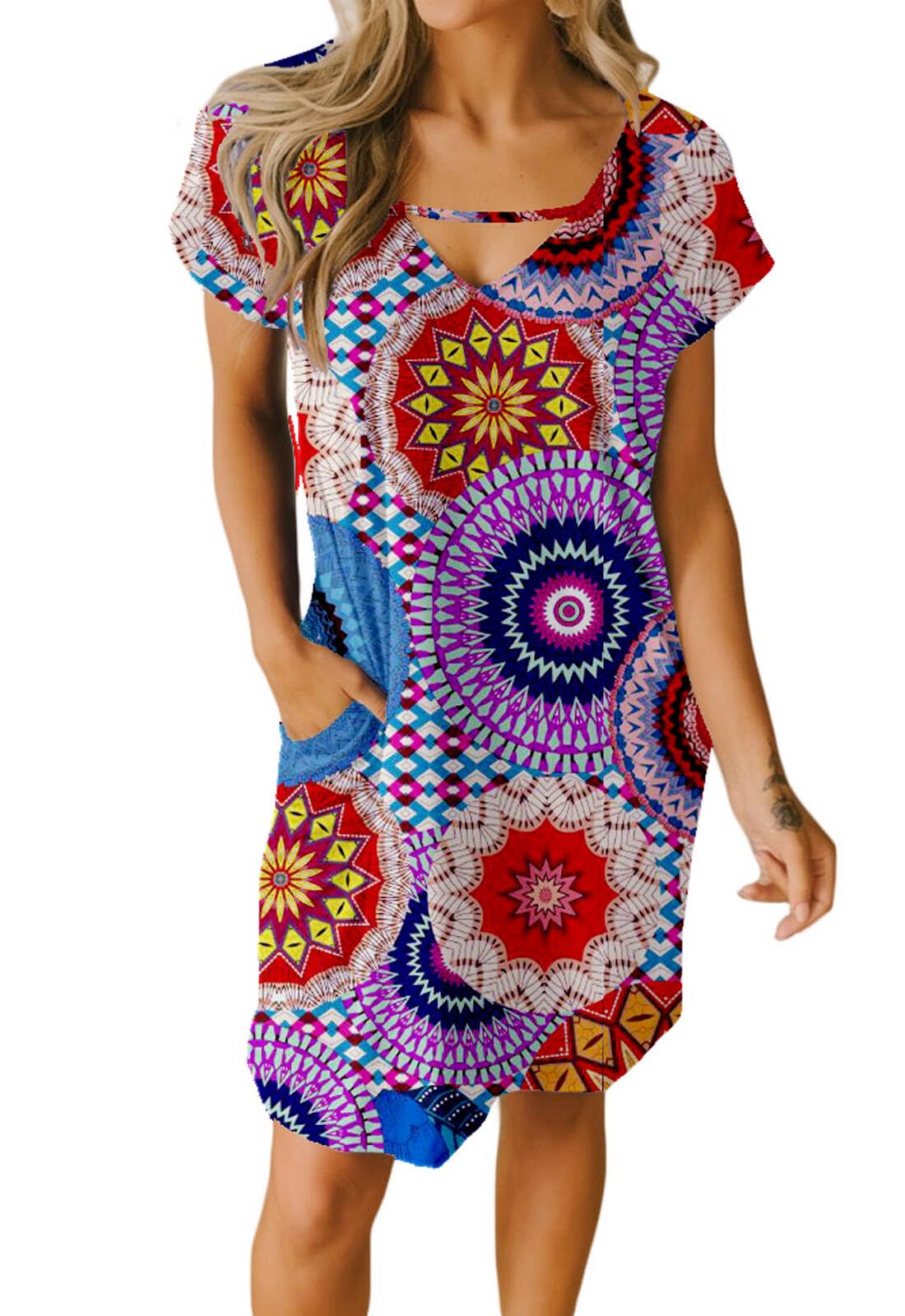 Alaster Queen Sommerkleid Damen Strandkleid Damen T-Shirtkle