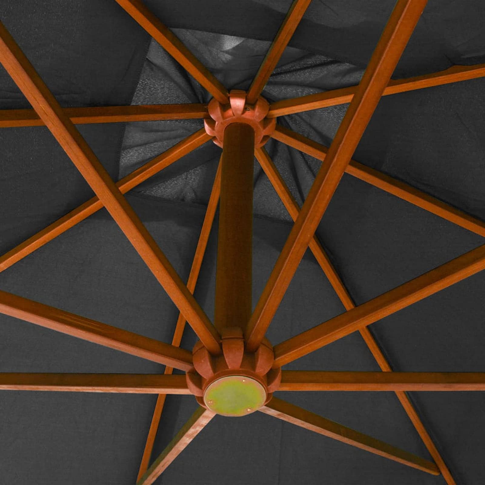 Homgoday Sombrilla jardín Colgante con Palo Madera Abeto Antracita 3x3 m Sombrilla de Jardín,Protección UV Sombrilla Jardín Grande Orientable Jardín Parasol Balcón
