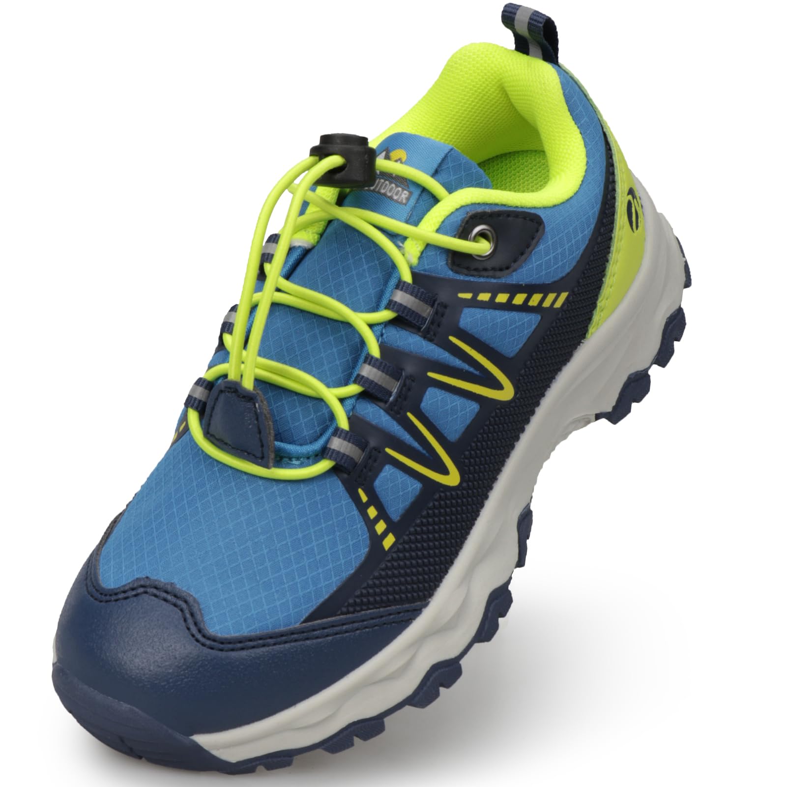 Eggseed Kids Boys Running Shoes Waterproof Non-Slip Breathable Comfortable Outdoor Hiking Walking Sneakers,Royal Blue Green,12.5 US Little Kid