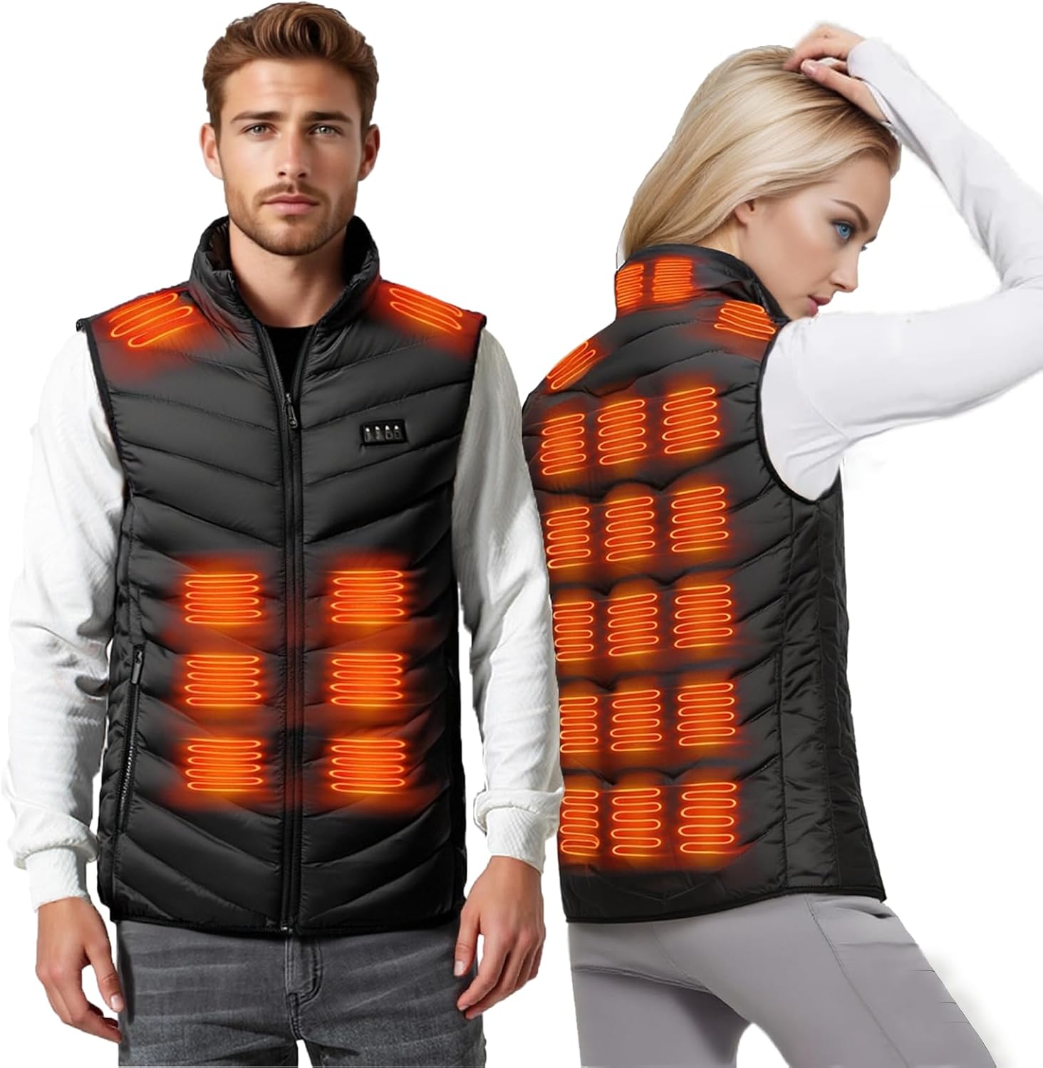 Heated Vest Men Women:28 Heating Zones Electric Warming Heating Jacket Heated Vests... - Image 2