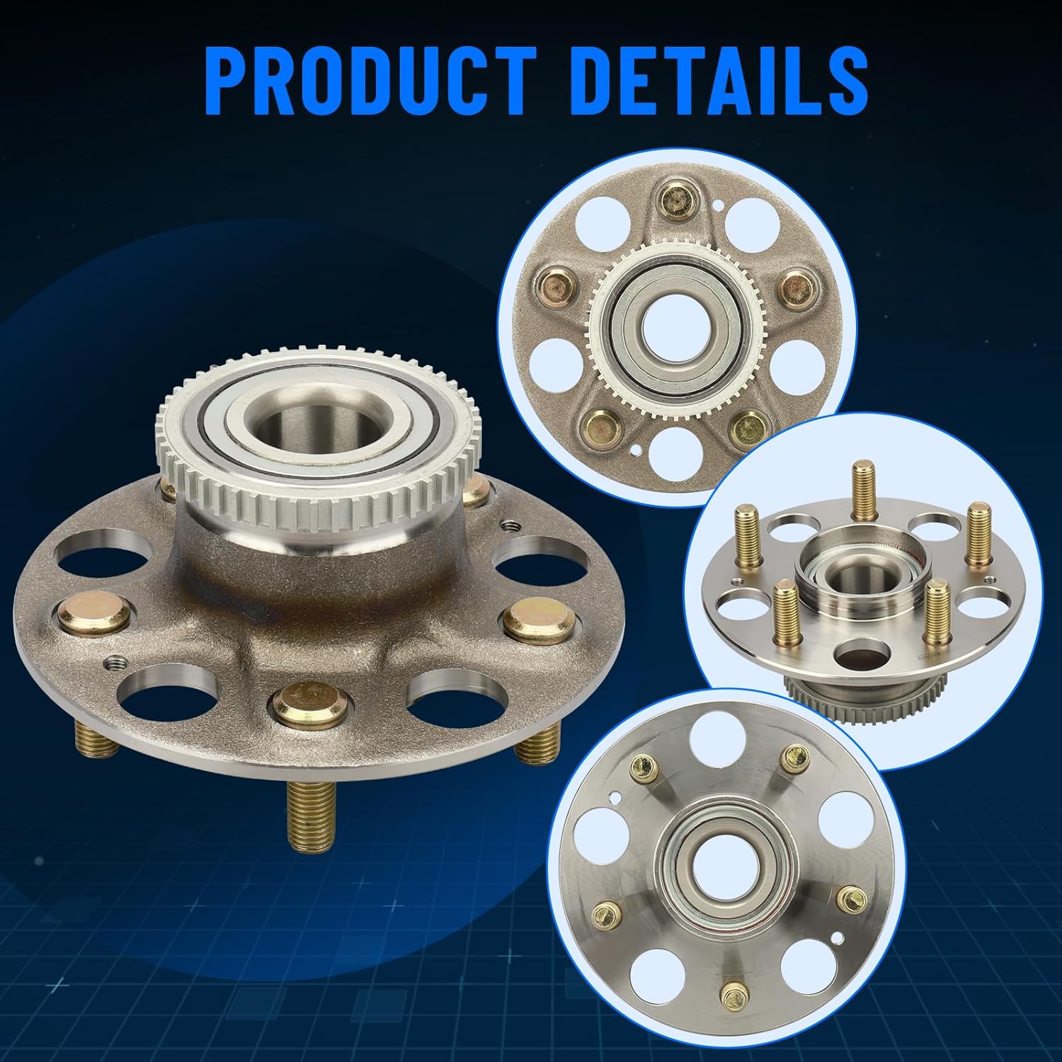 512179 Rear Wheel Hub and Bearing Assembly for Hond Accord 1998-2002/Civic 2004-2005, for Acura RSX 02-06/TL 99-03 5 Lugs W/ABS