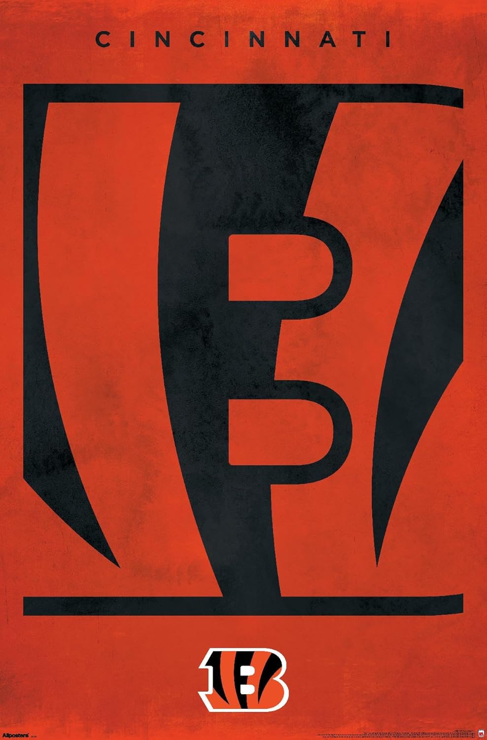 NFL Cincinnati Bengals - Logo 25 Wall Poster, 34L" x 22.4W", Unframed Version