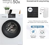 Vista 5 de Mordimy - Paños de cocina de 100% algodón de rizo, paños de cocina suaves y absorbentes a cuadros, trapos para lavar platos de secado rápido, Negro