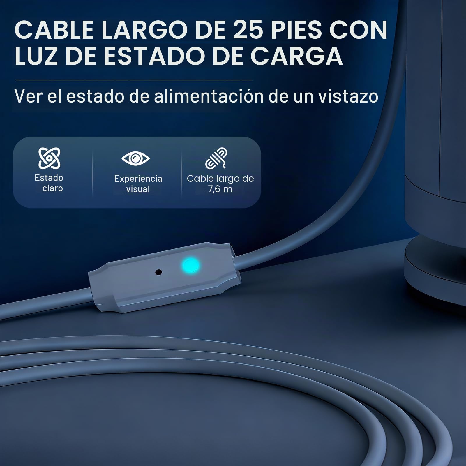 Cable de alimentación y adaptador de 7 m compatible con Ring Spotlight Cam Plus/Pro y Stick Up Cam. Batería, cable de carga para anillo, enchufe de alimentación resistente a la intemperie y cable de