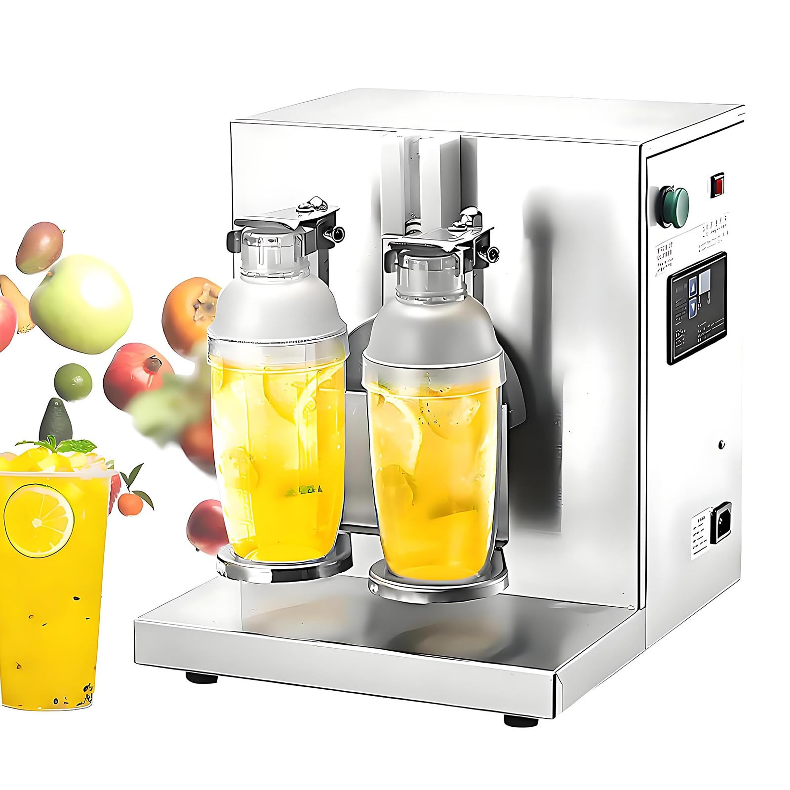 MIAOXIAOLONG Double-Frame Milkshake & Bubble Tea Shaker – One Machine for Boba Milk Tea, Thick Milkshakes & Frappés, Space-Saving for Small Boba Shops