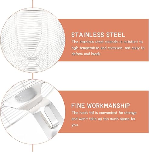 Miniatura 3 de Colador de pasta de acero inoxidable con asa, colador de fideos de malla fina, 2 unidades, utensilios de cocina
