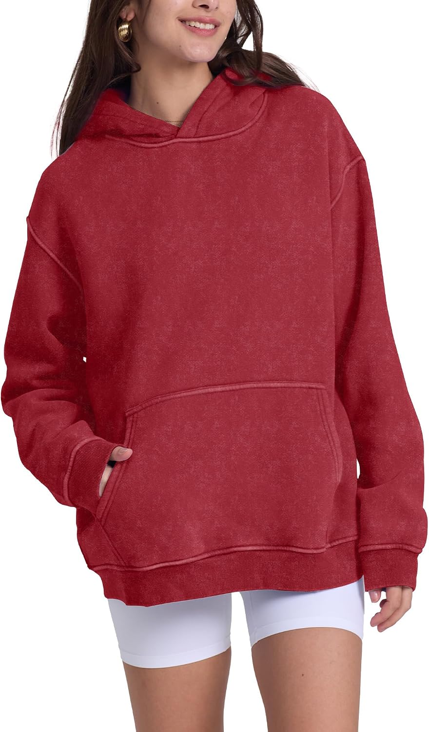 Hatant Oversized Hoodie Sweatshirts for Women Couples Heavyweight Hoodies Pullover Vintage Acid Wash Sweaters Pullover 2026 image 2