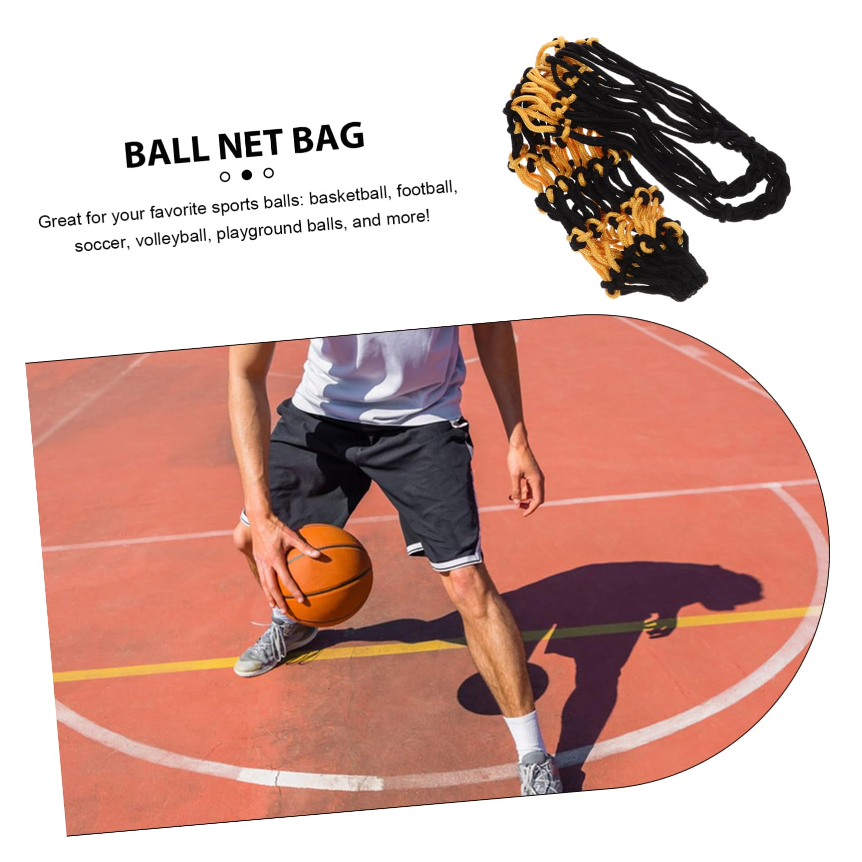 GALPADA Basketball Net Bag Multi Function Sports Storage for Soccer Volleyball and Basketball Capacity Mesh Carrying Container for Gyms and Stadiums
