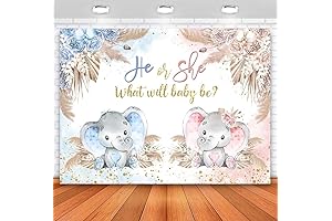 Sensfun Elephant Gender Reveal Backdrop