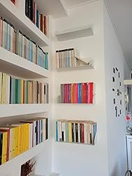 Set 2 Mensole Libreria Sospese 60cm - Scaffali Libri Invisibili Bianchi Per Parete - Foto 4