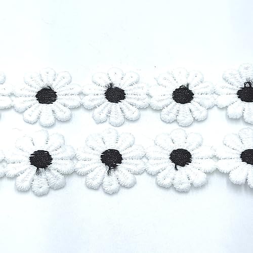Miniatura 3 de Cinta de encaje de margarita negra de 3 yardas, cinta de encaje vintage bordada para boda, manualidades, suministros de costura hechos a mano, 1