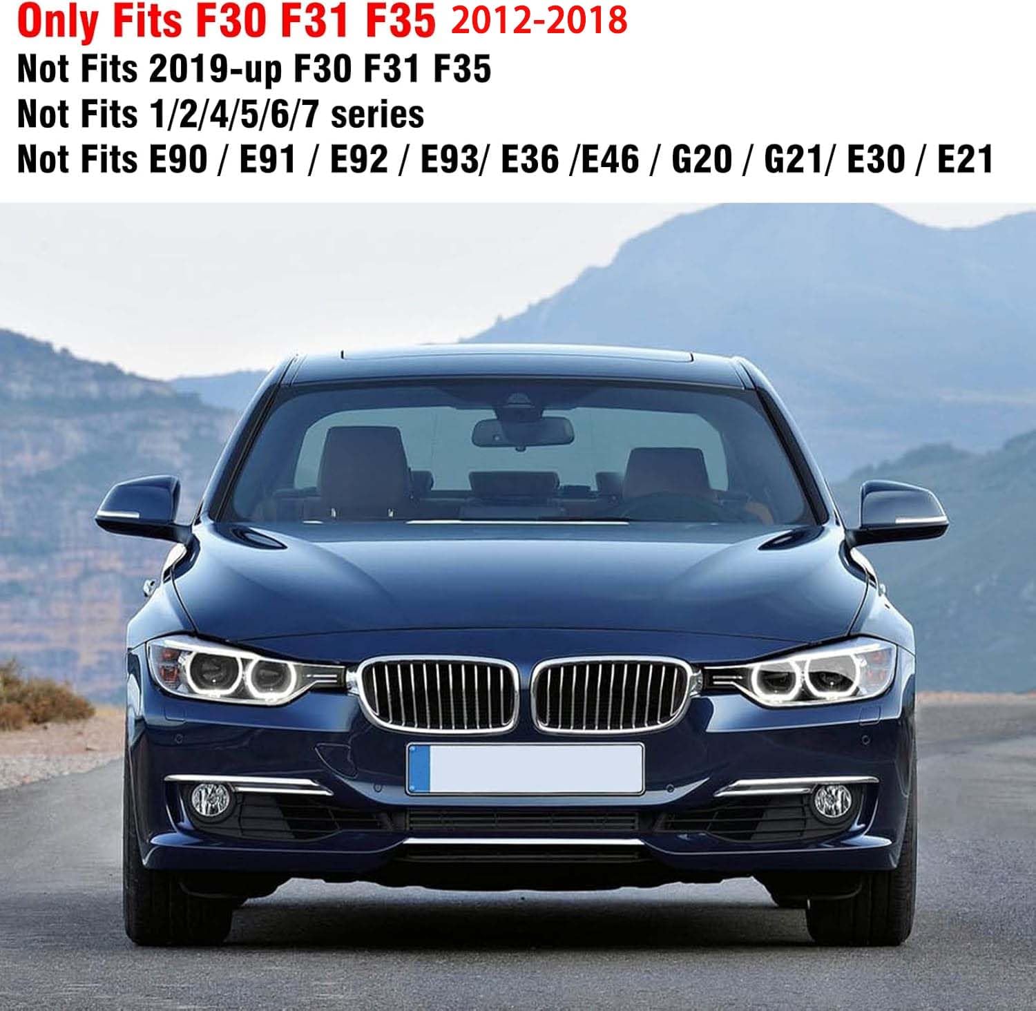 TTCR-II Glossy grill chłodnicy nerkowej, czarny, przedni grill, podwójny slats, kompatybilny z BMW serii 3 F30 F31 F35 2012-2018 2 2 szt. błyszczący podwójny mostek, akcesoria samochodowe, wymienne