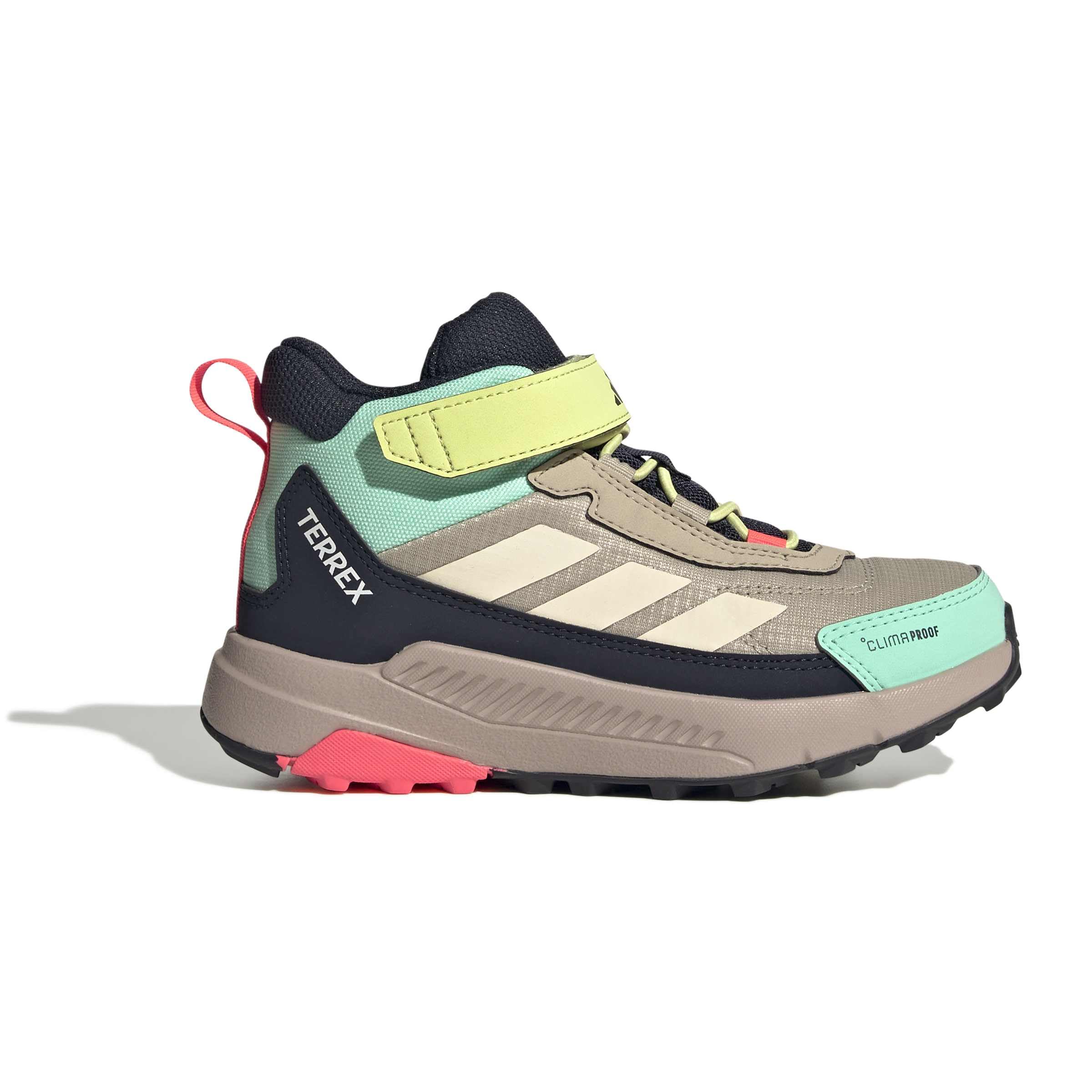 adidas Uniseks - dzieci Terrex Anylander Mid Climaproof Children Hiking Shoes, Khaki Three/wonder white/legend ink, 29 EU