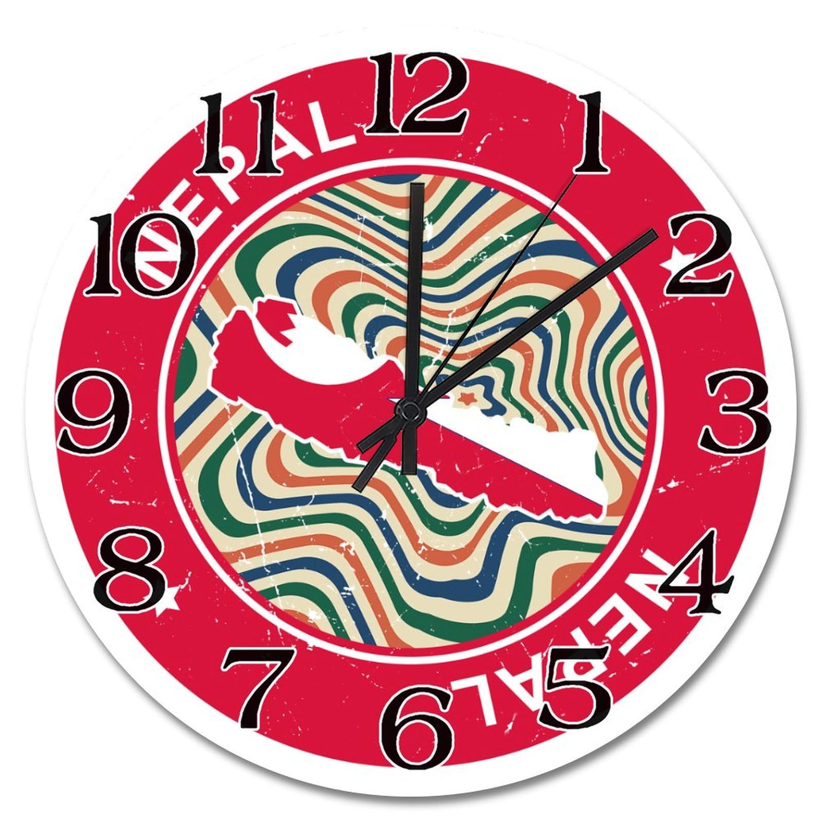 Horloge murale de ferme Nepal en bois pour deco cuisine vintage