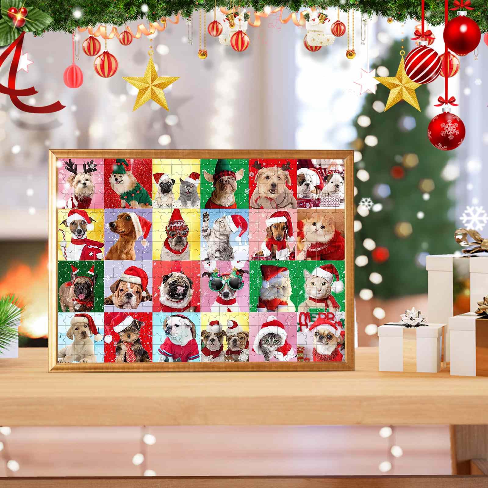 Calendrier De L'Avent 2024 Puzzle 720 Pièces - 24 Boîtes Pour Compte à Rebours Noël En Famille