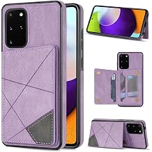 Galaxy S20 Plus Case,NKECXKJ Design for Samsung S20+ Phone Case with PU Leather Kickstand Card Holder Slots Double Magnetic Clasp Back Flip Folio Protective Cover for Women Men Girls 6.7 inch Purple