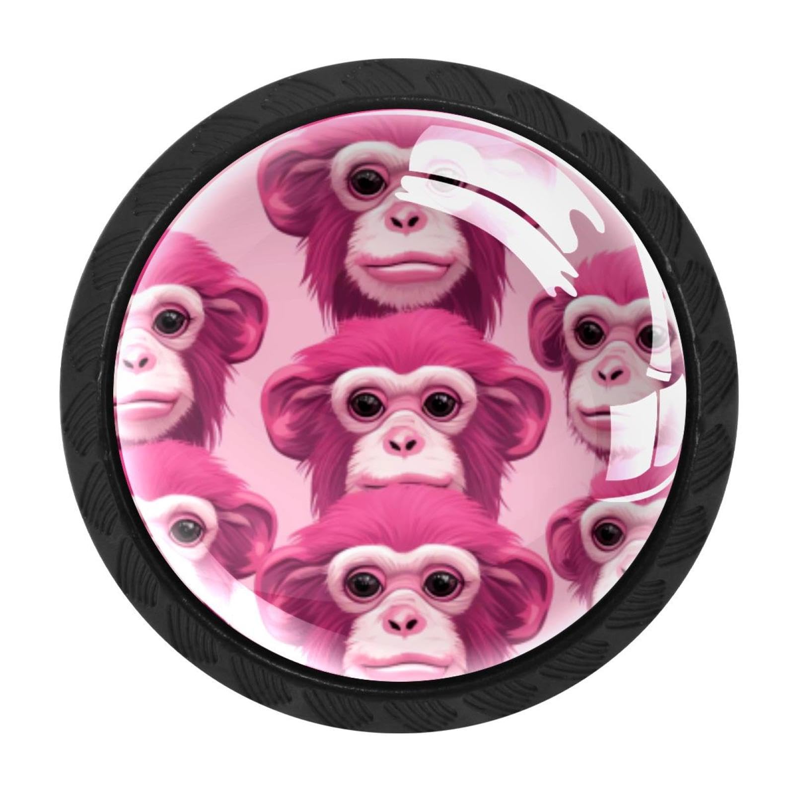Chenzzzz Multicolored 04 4 Pack Pink Monkey Orangutan Kitchen Cabinet Knobs Drawer Knobs Dresser Knobs Matte Black Zinc Knobs Drawer Pulls Door Knobs Dresser Drawer Handles Knobs For Dresser Drawers