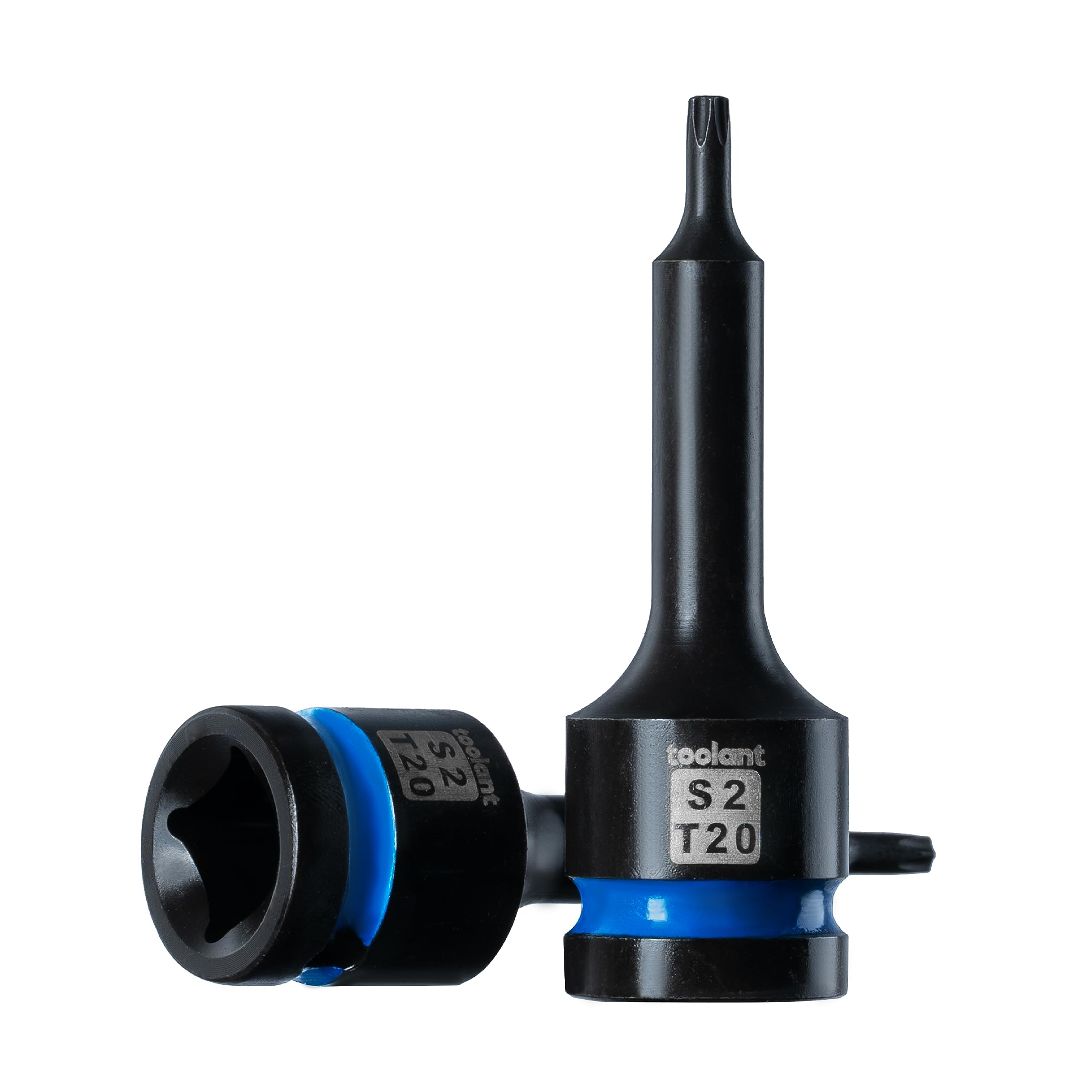 toolant Torx T20 Impact Bit Socket Set 2pcs,1/2" S2 Steel Air Drive Star Sockets, Long High Impact Bits,Professional Mechanic & Automotive Repair