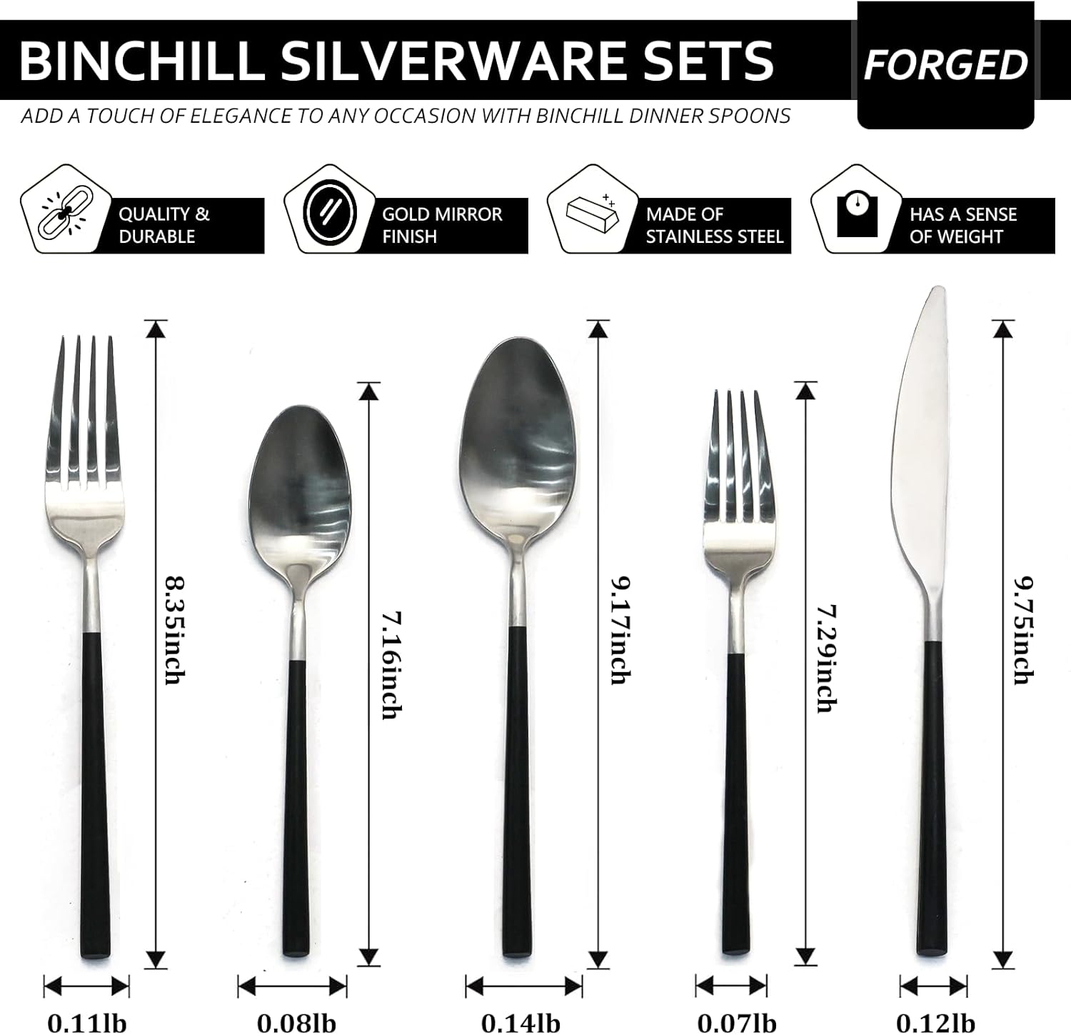 Black 20-Piece Silverware Set with Resin Handle,Stainless Steel Flatware Set, Modern Cutlery Set, Service for 4, Dishwasher Safe