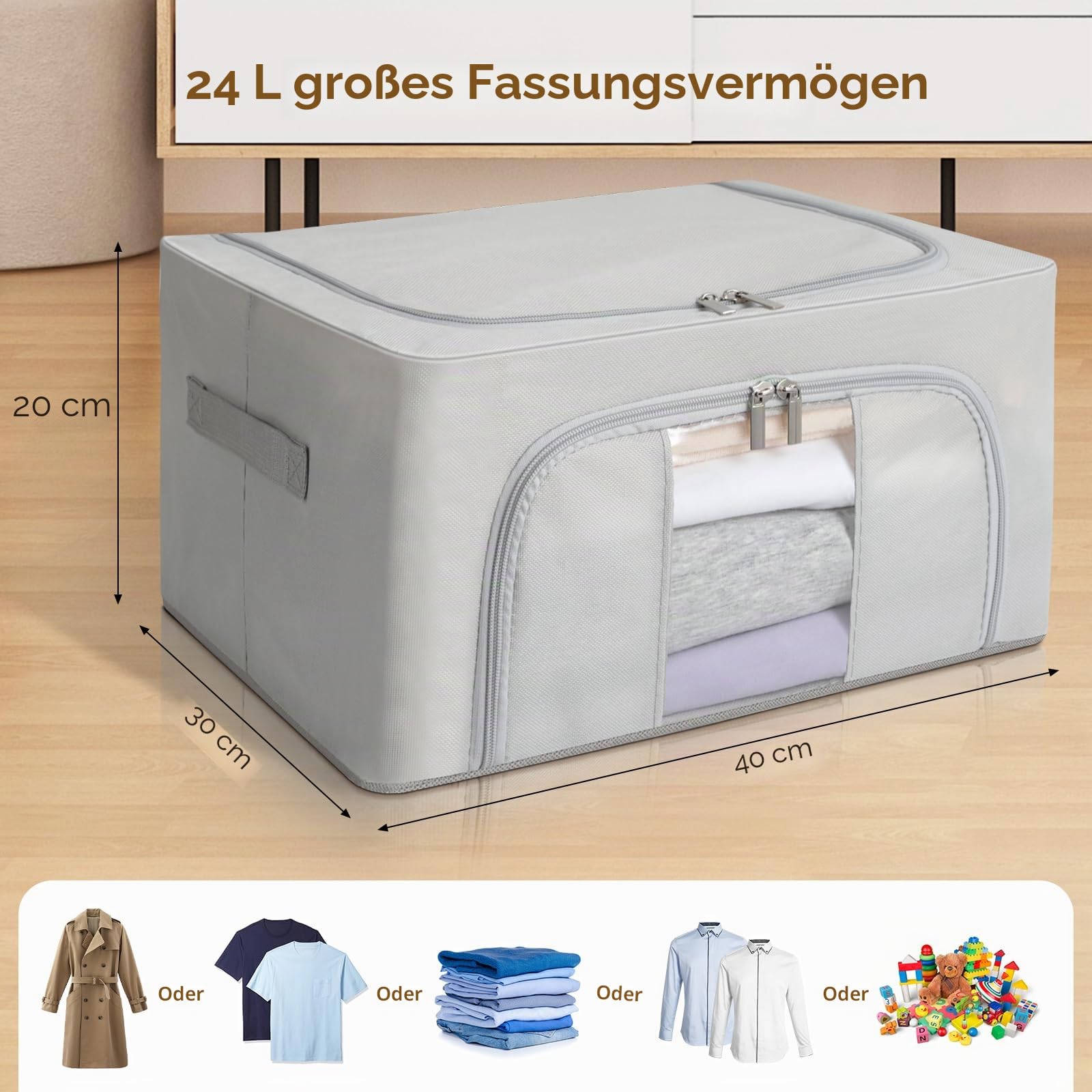 Stapelbare Stoffboxen für Wäsche & Textilien