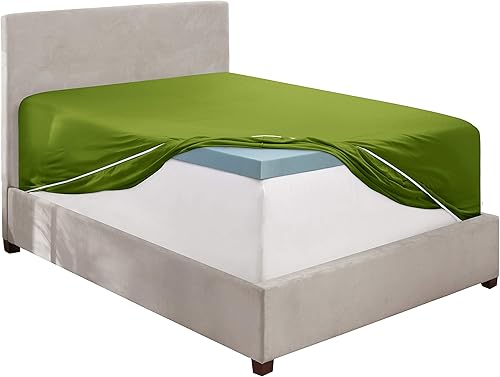 Miniatura 2 de Clara Clark Sábana bajera, bolsillo extra profundo que se adapta a colchones profundos, solo sábana bajera suave de lujo, individual XL, color verde