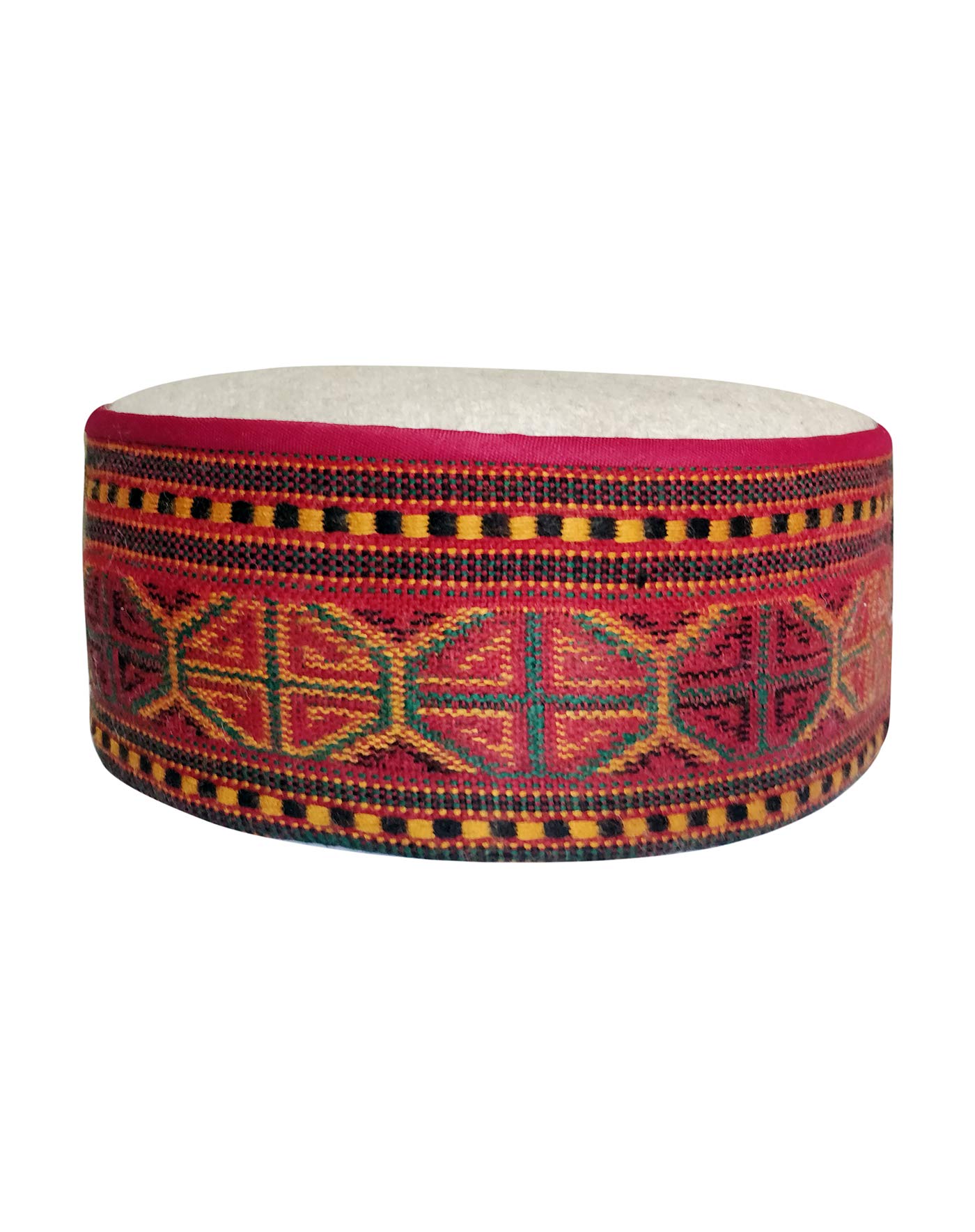 Vastraa FusionUnisex Woolen Kullu Cap (Pack of 1) (TS0349D_Broad Octagon-Plus Pattern Small_Free Size)