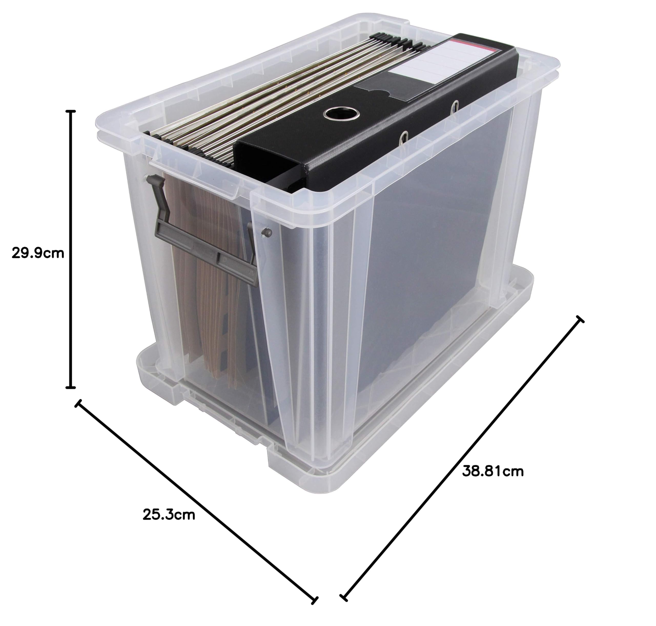 Whitefurze Allstore Container with Silver Clamp, Plastic, Natural