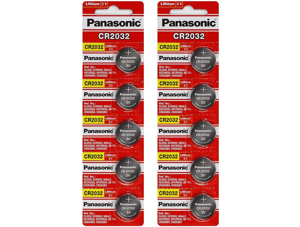 Panasonic CR2032 Lithium trdyk 3 Volt Battery, 5 Count (Pack of 2)