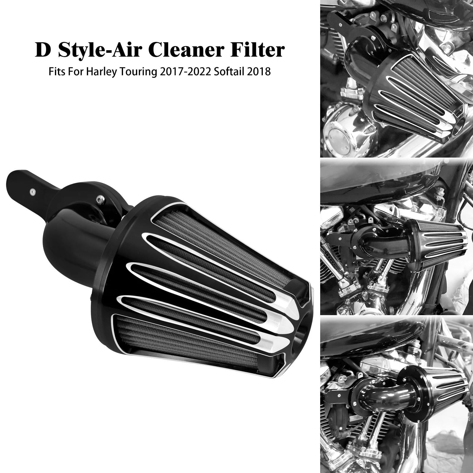 Kompatybilność z Pit Bike crossowym‌ Filtr wlotowy powietrza do motocykla pasuje do Harley Sportster XL 883 Touring Road King Electra Street Glide Softail Fat Bob Dyna(Air Cleaner D)