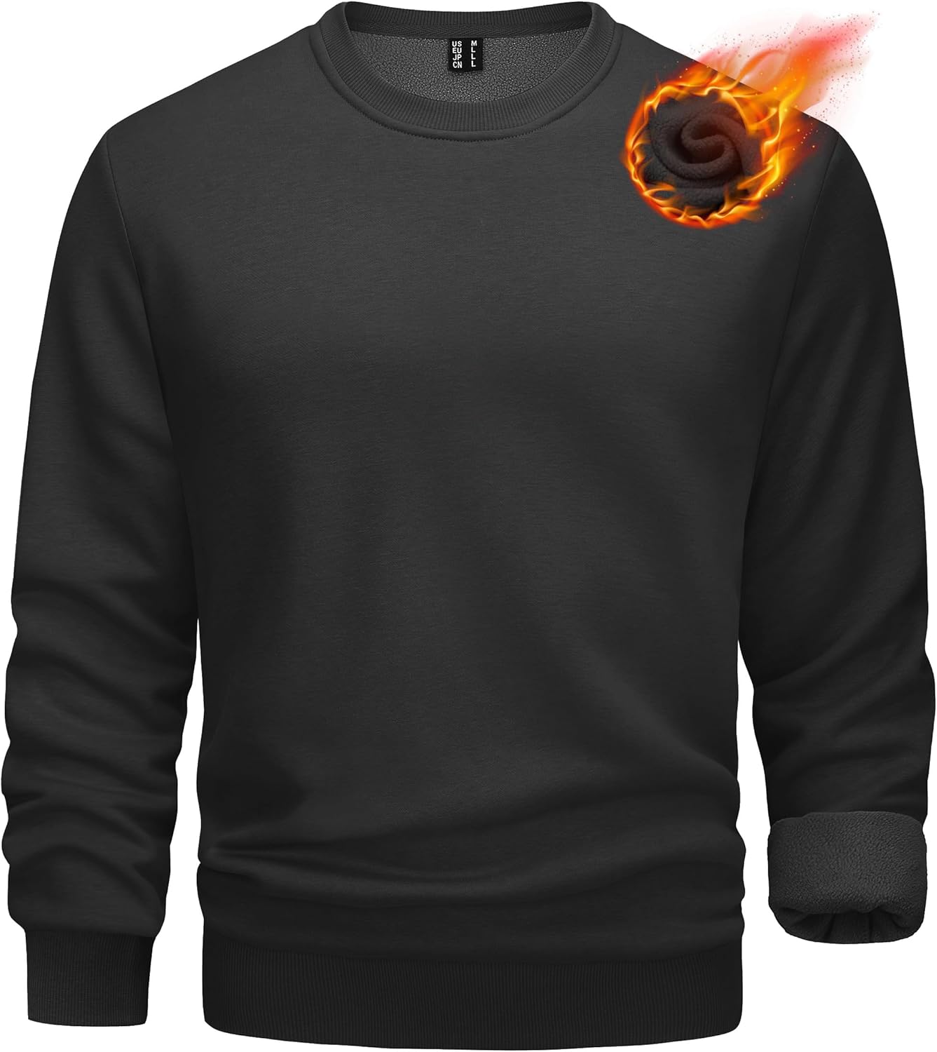 TACVASEN Men’s Long Sleeve Crewneck Sweatshirt Winter and Fall Casual Warm Sweatshirt Fleece Lined Pullover