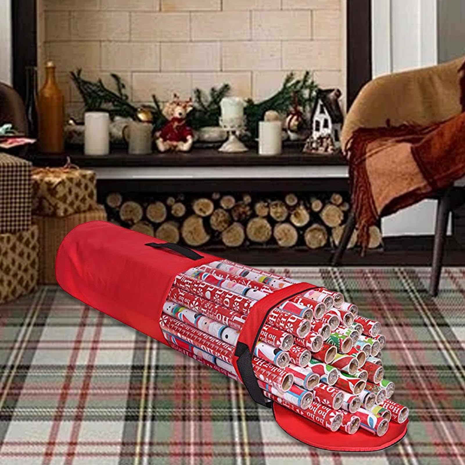 Organisateur Papier Cadeau Transparent Avec Poignée - Sac De Rangement Protection Fêtes Maison