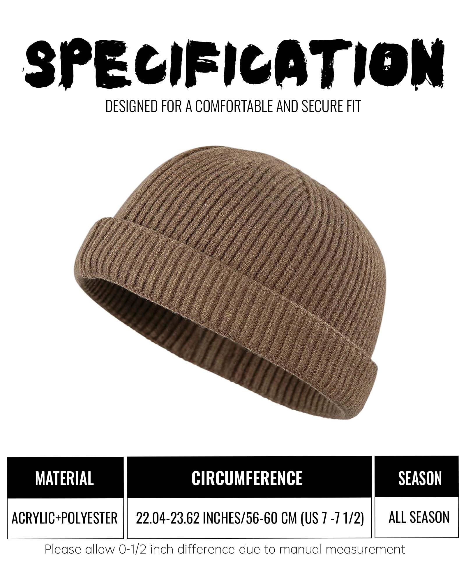 Croogo Berretto invernale lavorato a maglia senza tesa con polsino arrotolato cappello portuale marinaio pescatore Leon cappello padrone di casa cappello