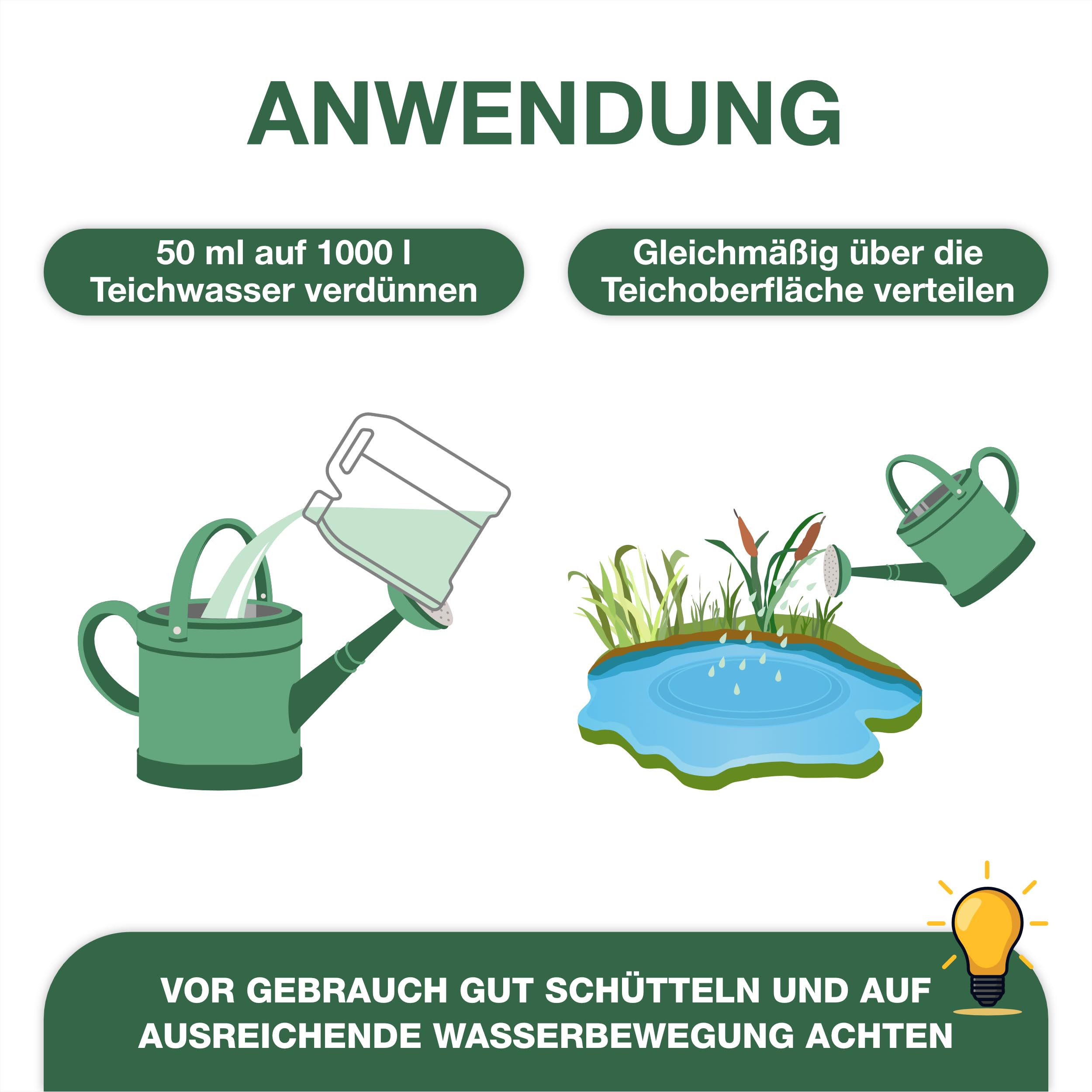 Teichpoint Grünes Wasser Liquid - flüssiger Schwebealgen verdränger auch im Schwimmbad Pool oder Aquarium (5 Liter)