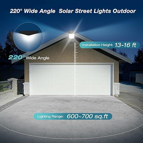 Miniatura 2 de Sunwish Luces solares para exteriores, luz solar de calle gran angular, luces de inundación solares con sensor de movimiento del atardecer al