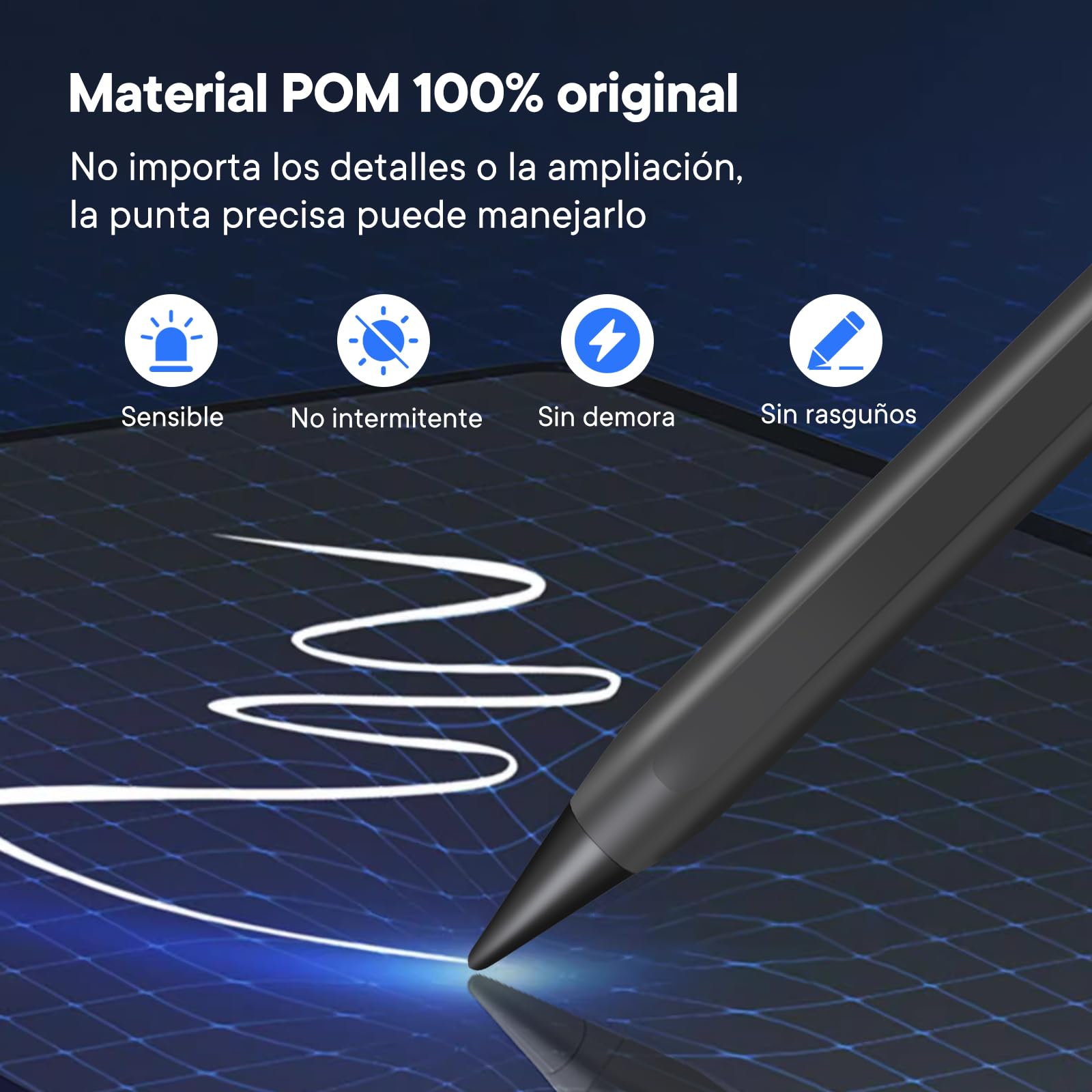 Hommie Pencil iPad Escritura Precisa | 5 Mins Carga Rápiado, Lapiz iPad con Rechazo Palma, Magnética y Sensible Inclinación, Lapiz para iPad 10/9/8/7/6, iPad Pro 11" y 12,9", Air 5/4/3, Mini 6/5,Negro