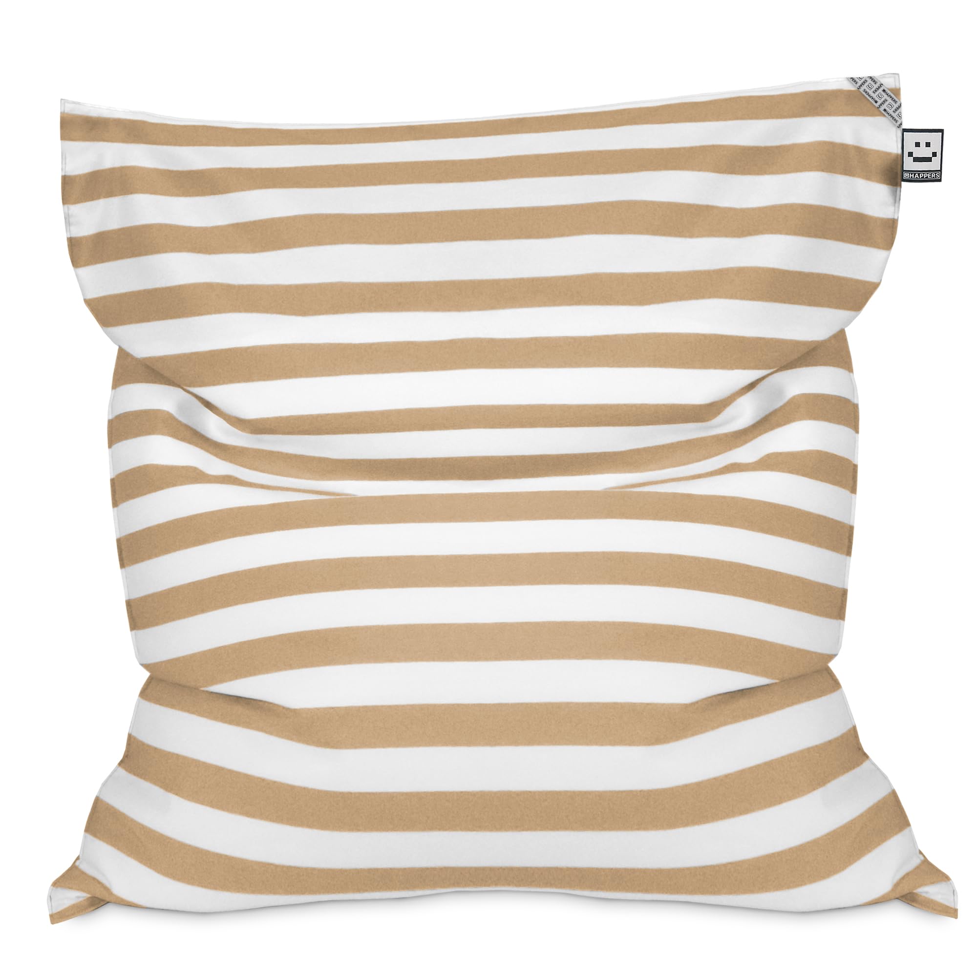 HAPPERS Big Puff Toldotex - Puff Gigante de Exterior e Interior, Puff Flotante para Piscina y Jardín, Tela Resistente al Sol y Agua, Relleno Incluido, Desenfundable y Lavable, 127x155 cm, Beige