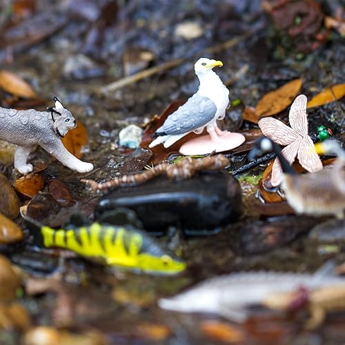 Miniatura 7 de Safari Ltd. Great Lakes TOOB - Figuritas de Mudpupppy, libélula, serpiente de agua, murciélago, ganso, gaviota de arenque, garza azul, lince,