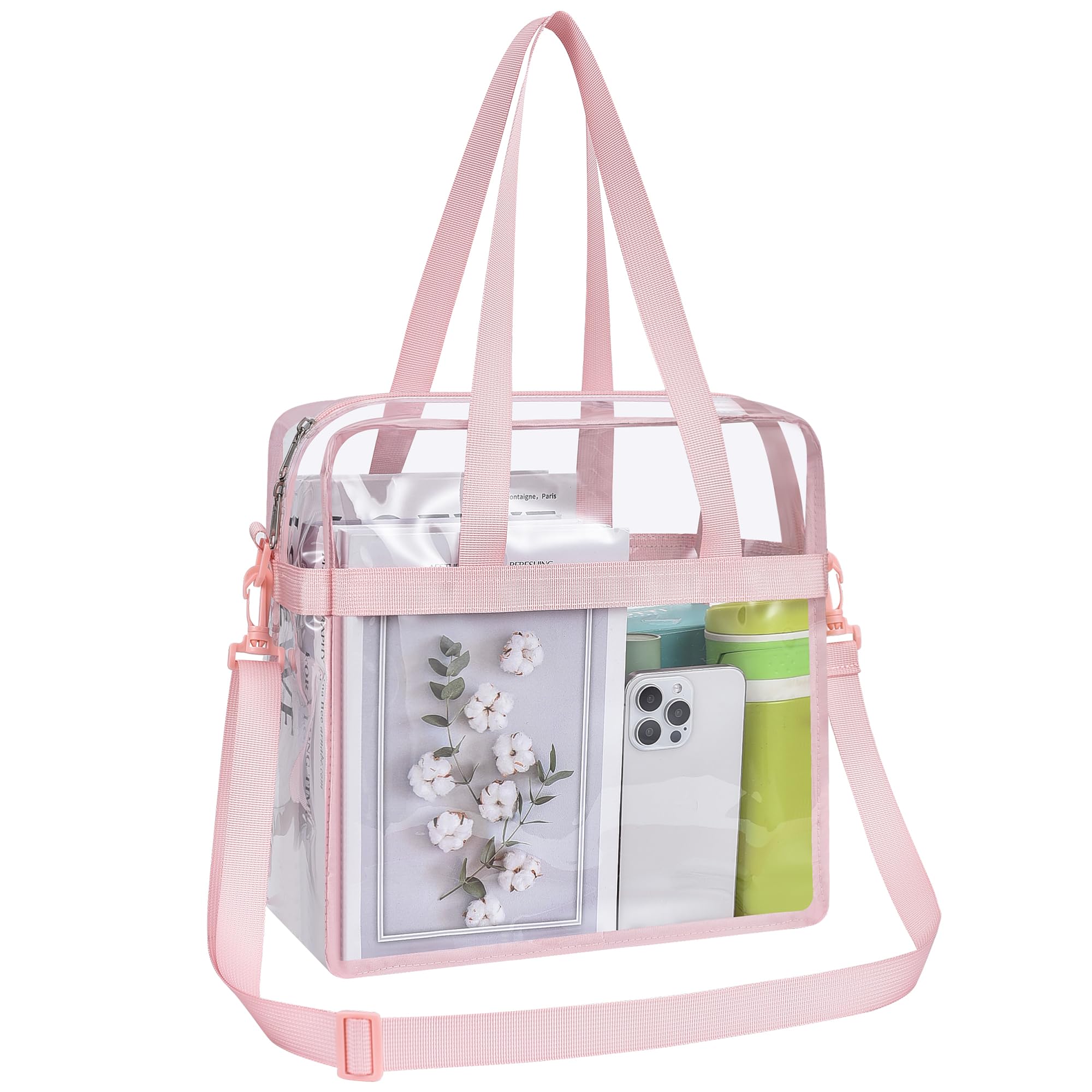 Oraben Clear Tote Bag Clear Bag Stadium Approved 12x6x12 Stadium Bag for Work, Sports Games,Gym