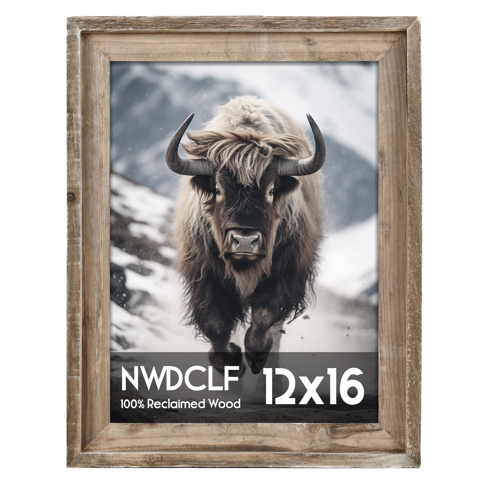 Rustic 12x16 Picture Frame, Reclaimed Barnwood Photo Frame for Wall Decor