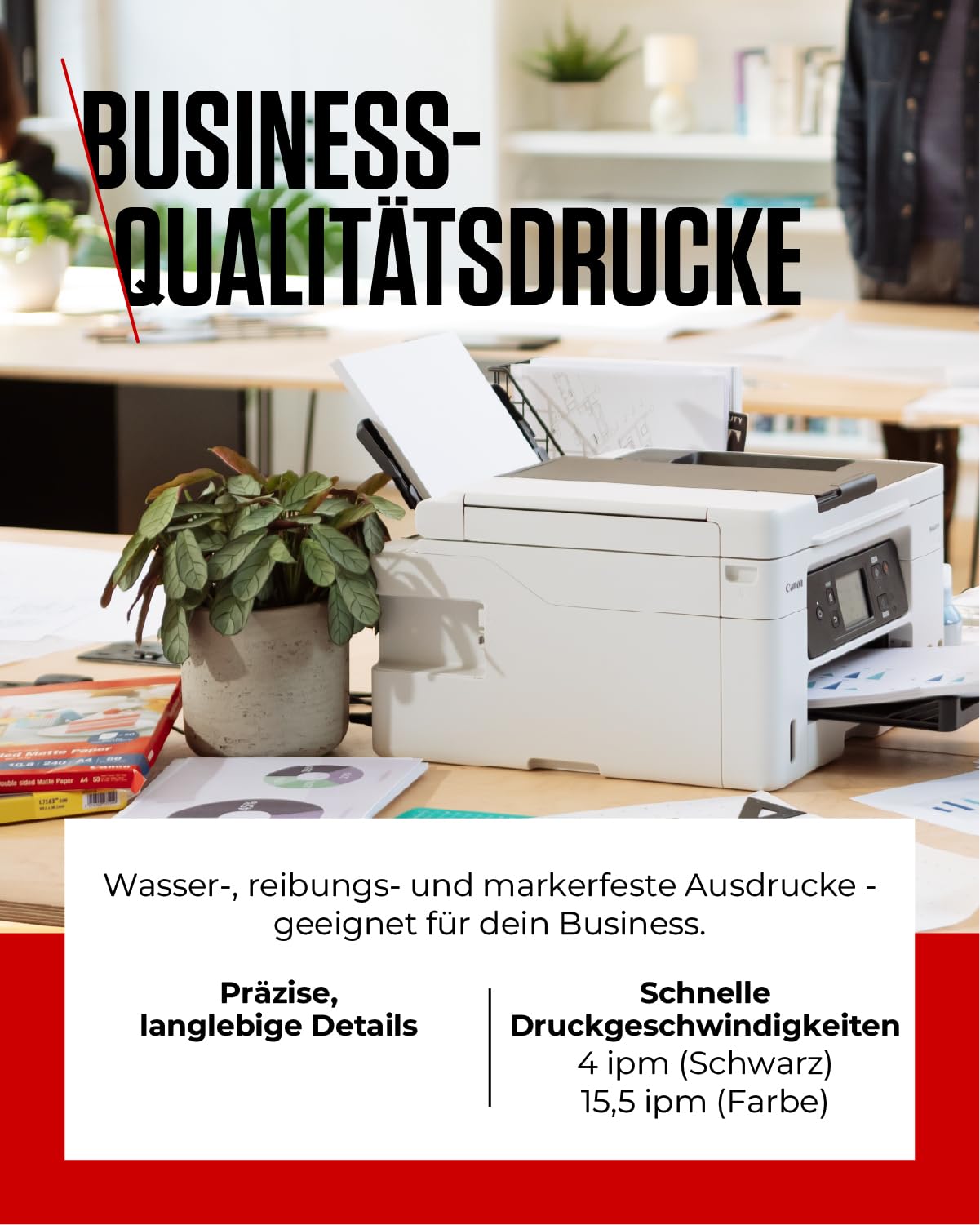 Canon MAXIFY GX4050 Drucker für den Heimgebrauch & Büro – Farbdrucker & Scanner All-in-One Kabellos | MegaTank Tintenstrahldrucker, Kopierer, Scanner & Fax | WLAN, Ethernet & USB-Verbindung A4-Drucker