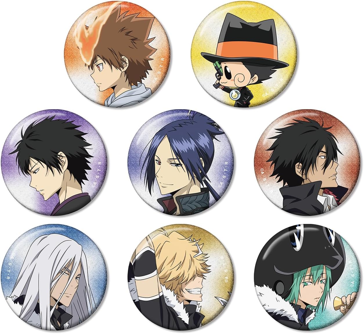 Home Teacher Hitman Reborn! Illustrated Yumi Ver. Trading Glitter Tin Badges Box of 8